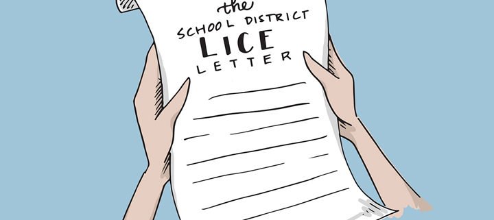 Young parent holding a school lice letter in Spring Grove Illinois